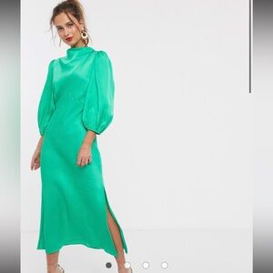 ASOS Vibrant Green Long Sleeve Dress